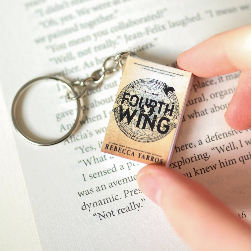 Handmade Mini Fourth Wing Book Keychain By Rebecca Yarros