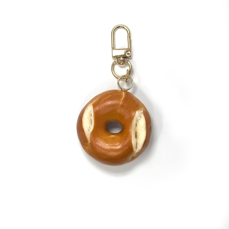Bagel Keychain & Bag Charm  NYC Foodie Accessory