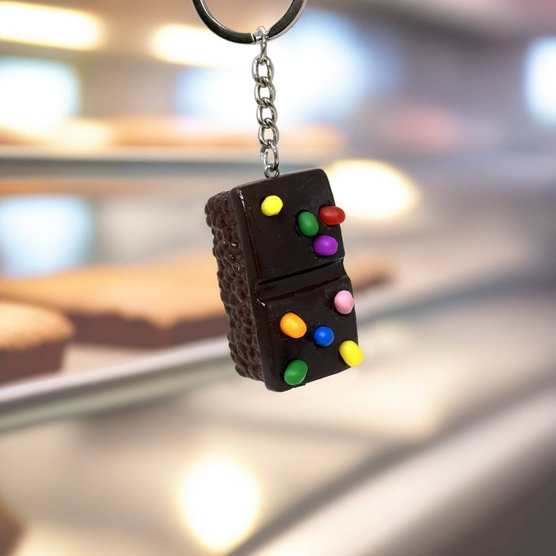 Cosmic Brownie Keychain  Nostalgic Dessert Bag Charm