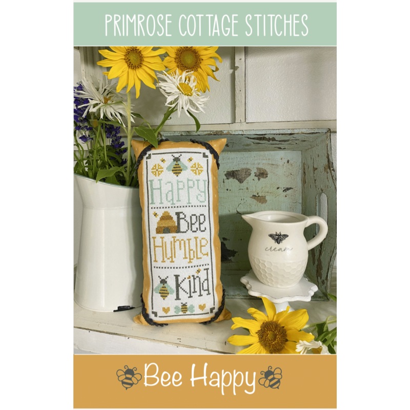 Bee Happy Cross Stitch by Lindsey Weight of Primrose Cottage Stitches – PAPER Pattern PCS-020