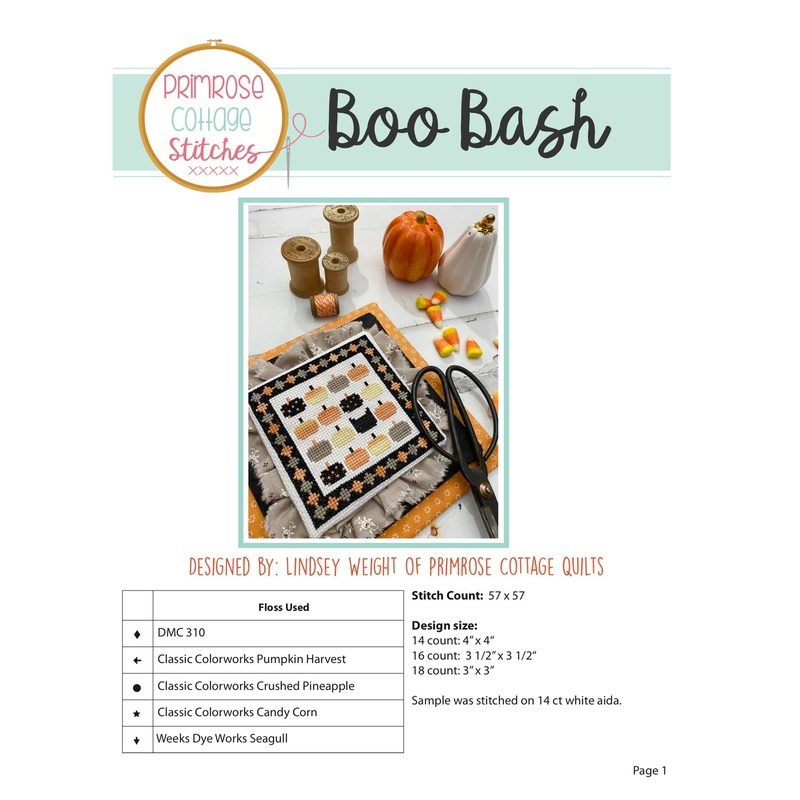 Boo Bash Cross Stitch by Lindsey Weight of Primrose Cottage Stitches – PDF Pattern