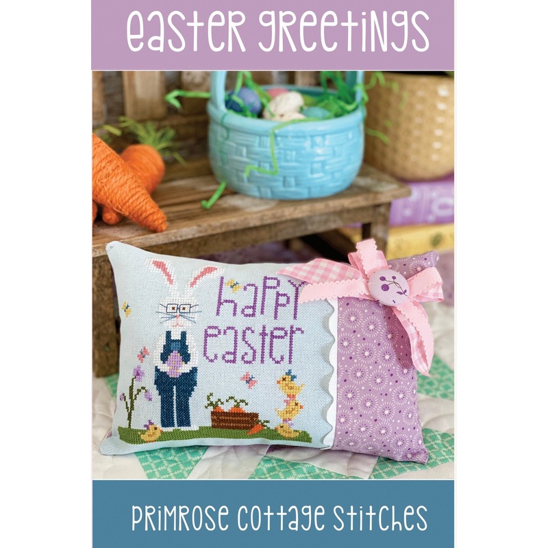 Easter Greetings Cross Stitch by Lindsey Weight of Primrose Cottage – PAPER Pattern PCS-071