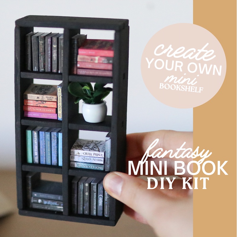 Fantasy Mini Book DIY KIT|Black|Deluxe Bookcase