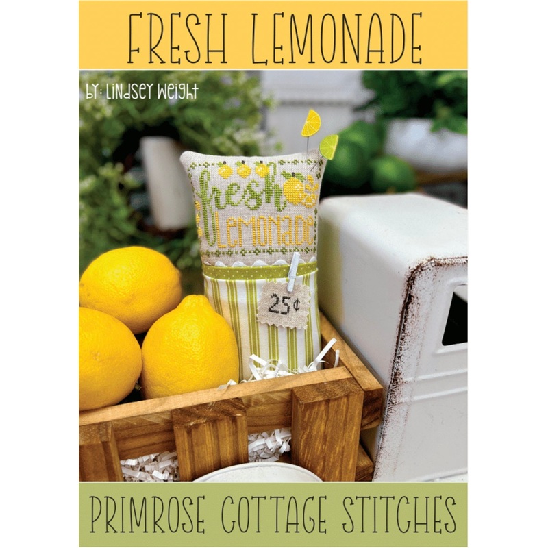 Fresh Lemonade Cross Stitch by Lindsey Weight of Primrose Cottage – PAPER Pattern PCS-109