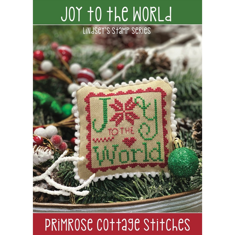 Joy to the World Christmas Stamp Cross Stitch by Lindsey Weight of Primrose Cottage Stitches – PAPER Pattern PCS-035