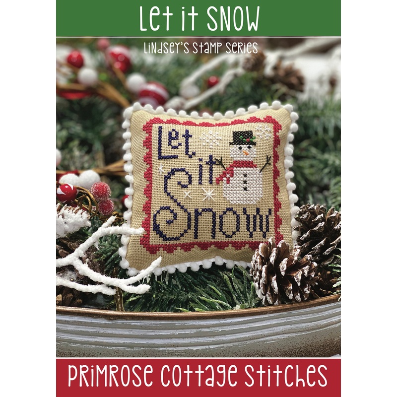 Let it Snow Christmas Stamp Cross Stitch by Lindsey Weight of Primrose Cottage Stitches – PAPER Pattern PCS-036