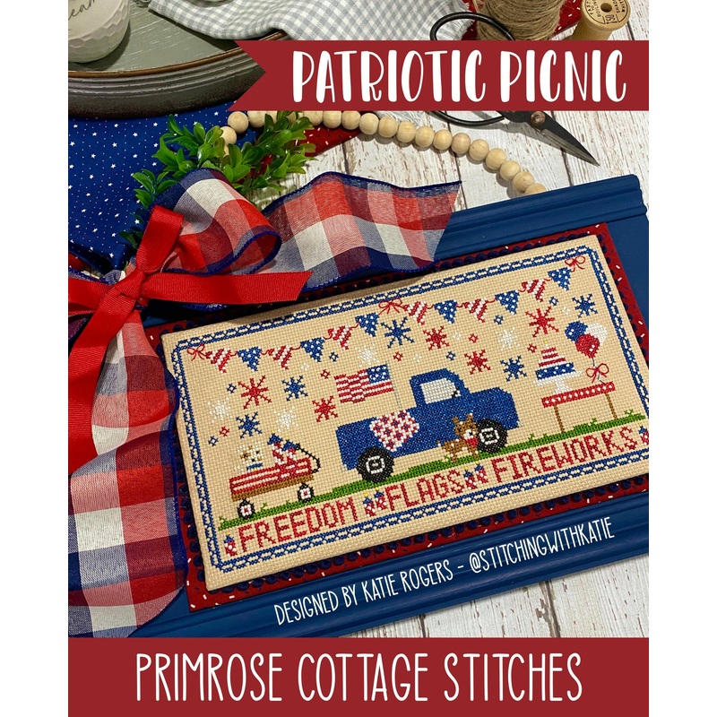 Patriotic Picnic Cross Stitch by Katie Rogers of Primrose Cottage Stitches – PDF Pattern