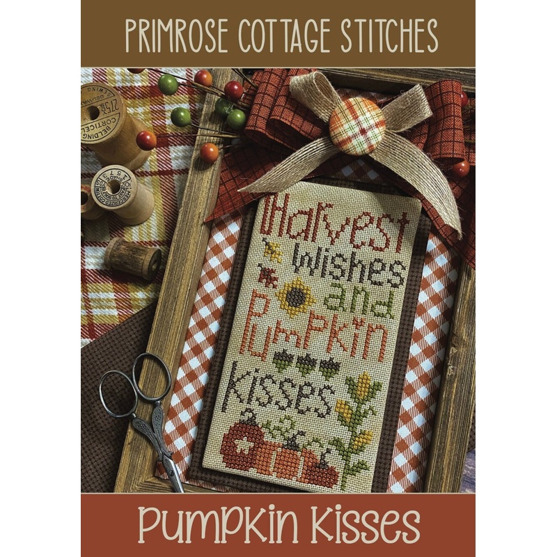 Pumpkin Kisses Cross Stitch by Lindsey Weight of Primrose Cottage Stitches – PAPER Pattern PCS-026