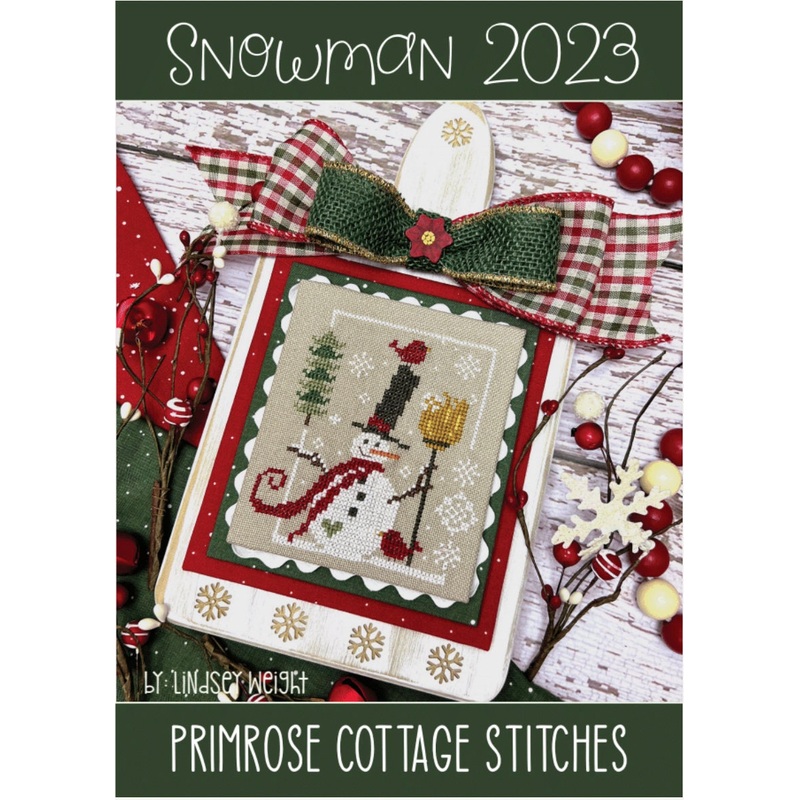 Snowman 2023 Cross Stitch by Lindsey Weight of Primrose Cottage – PAPER Pattern PCS-107