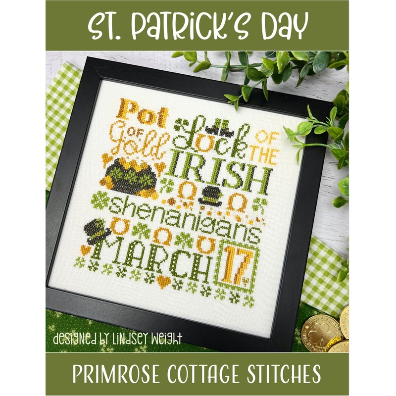 St. Patrick’s Day Cross Stitch by Lindsey Weight of Primrose Cottage – PAPER Pattern PCS-103