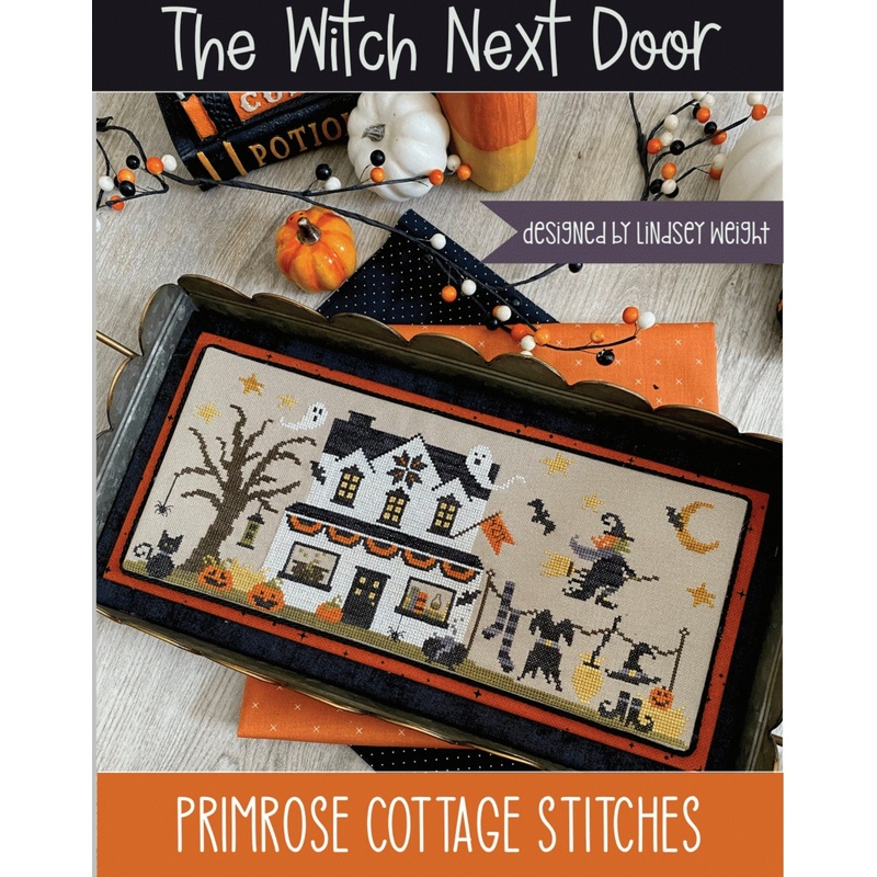 The Witch Next Door Cross Stitch by Lindsey Weight of Primrose Cottage – PAPER Pattern PCS-063