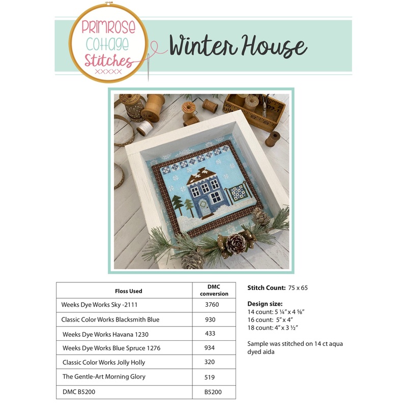 Winter House Cross Stitch by Lindsey Weight of Primrose Cottage Stitches – PDF Pattern