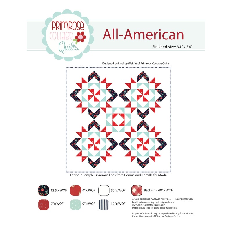 All American by Lindsey Weight of Primrose Cottage Quilts – Table Topper PDF Pattern