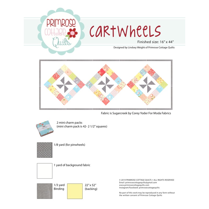 Cartwheels by Lindsey Weight of Primrose Cottage Quilts – Table Runner PDF Pattern