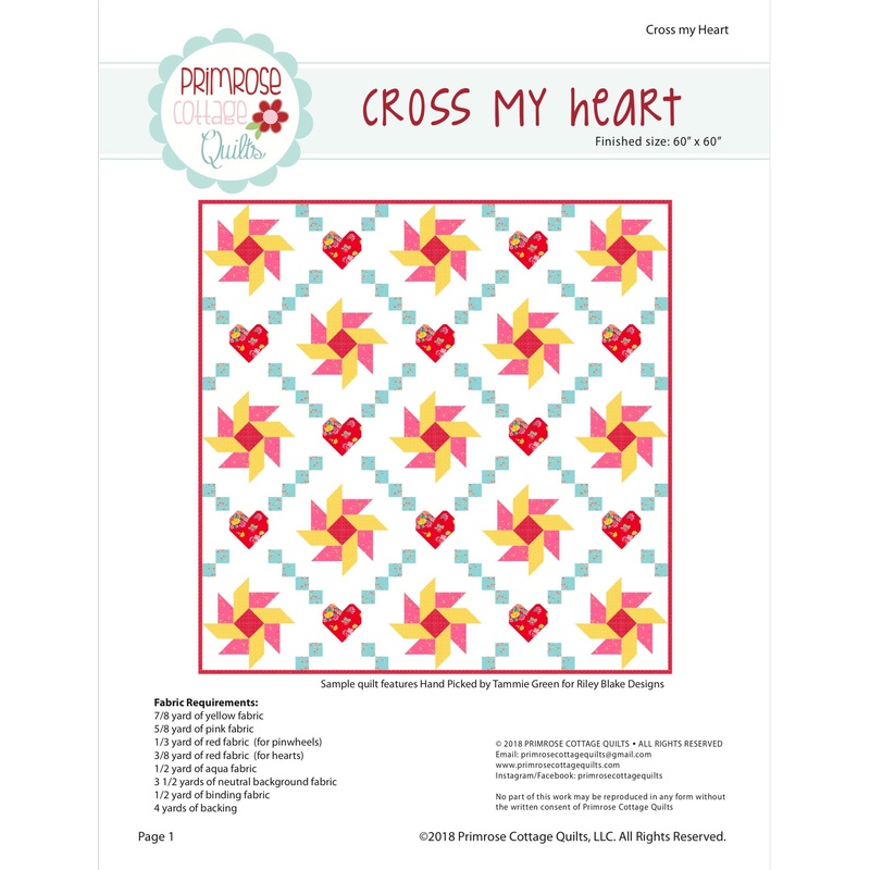 Cross My Heart by Lindsey Weight of Primrose Cottage Quilts – Quilt PDF Pattern