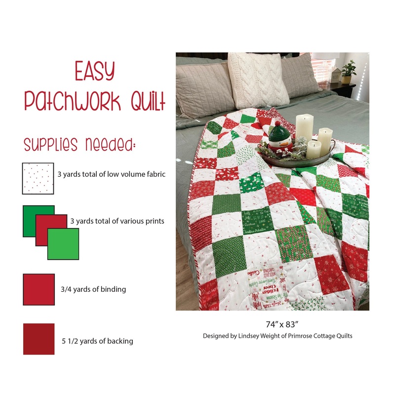 Easy Patchwork Quilt by Lindsey Weight of Primrose Cottage Quilts – Quilt PDF Pattern