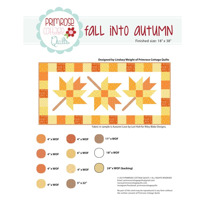 Fall Into Autumn by Lindsey Weight of Primrose Cottage Quilts – Quilt PDF Pattern