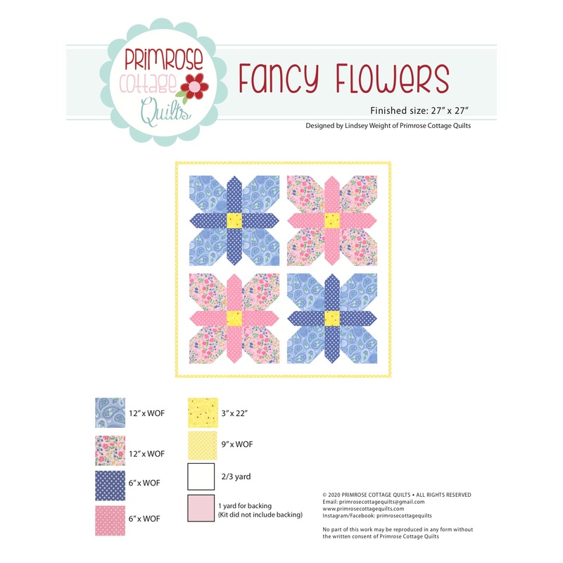 Fancy Flowers by Lindsey Weight of Primrose Cottage Quilts – Table Topper PDF Pattern