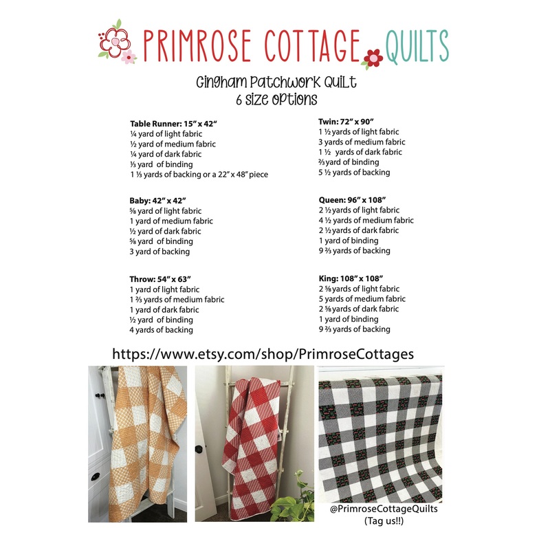 Gingham Patchwork Pattern by Lindsey Weight of Primrose Cottage Quilts – Quilt PDF Pattern