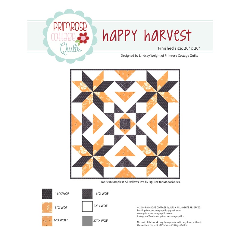 Happy Harvest by Lindsey Weight of Primrose Cottage Quilts – Table Topper PDF Pattern