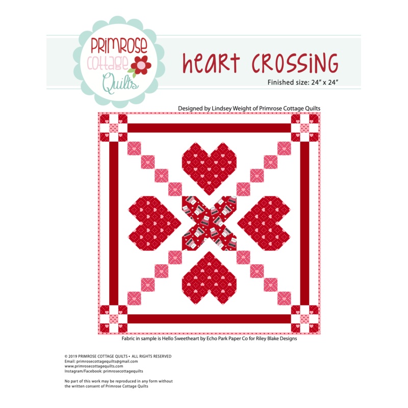 Heart Crossing by Lindsey Weight of Primrose Cottage Quilts – Table Topper PDF Pattern