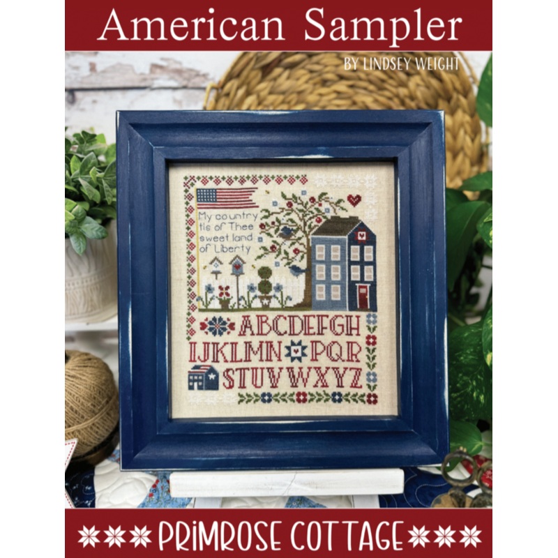 American Sampler Cross Stitch by Lindsey Weight of Primrose Cottage Stitches – PAPER Pattern PCS-136