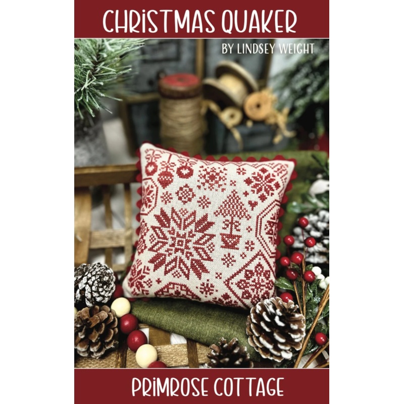 Christmas Quaker Cross Stitch by Lindsey Weight of Primrose Cottage – PAPER Pattern PCS-120