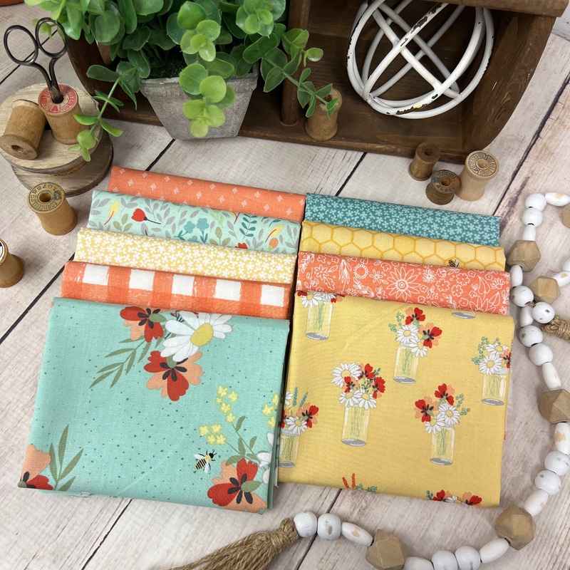 Daisies & Honeybee’s Assorted Fabrics Curated by Primrose Cottage 9 Fat Quarters FQB-159