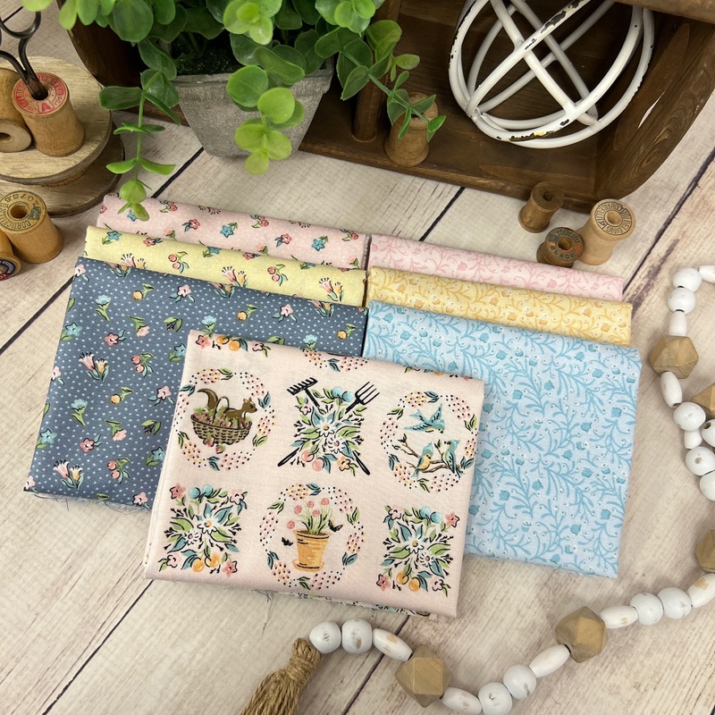 Garden Party by Sheri McCulley for Poppie Cotton 7 Fat Quarters FQB-154