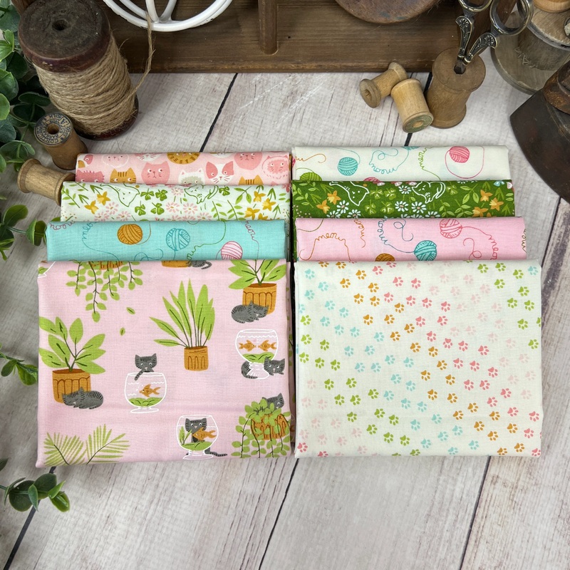 Here Kitty Kitty by Stacy Iest Hsu for Moda Fabrics 8 Fat Quarters FQB-151
