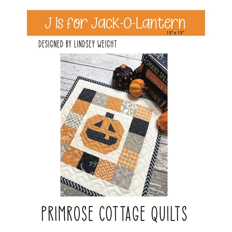 J is for Jack-O-Lantern (Alphabet Series) by Lindsey Weight of Primrose Cottage Quilts – Quilt PDF Pattern