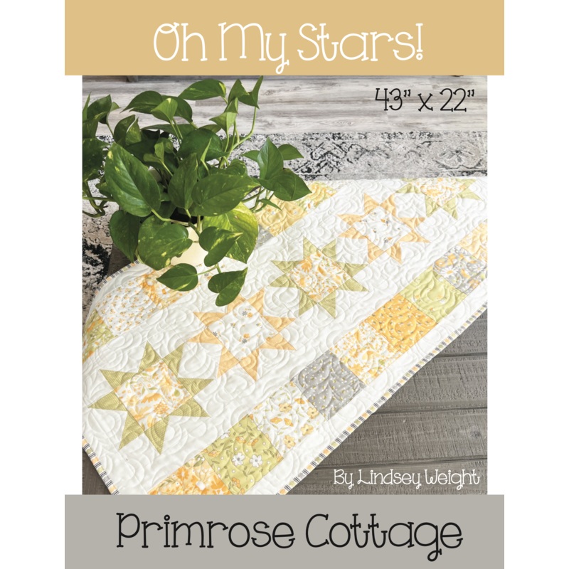 Oh My Stars! by Lindsey Weight of Primrose Cottage Quilts – Table Runner PDF Pattern