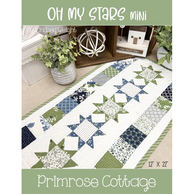 Oh My Stars {Mini} by Lindsey Weight of Primrose Cottage Quilts – Table Runner PDF Pattern
