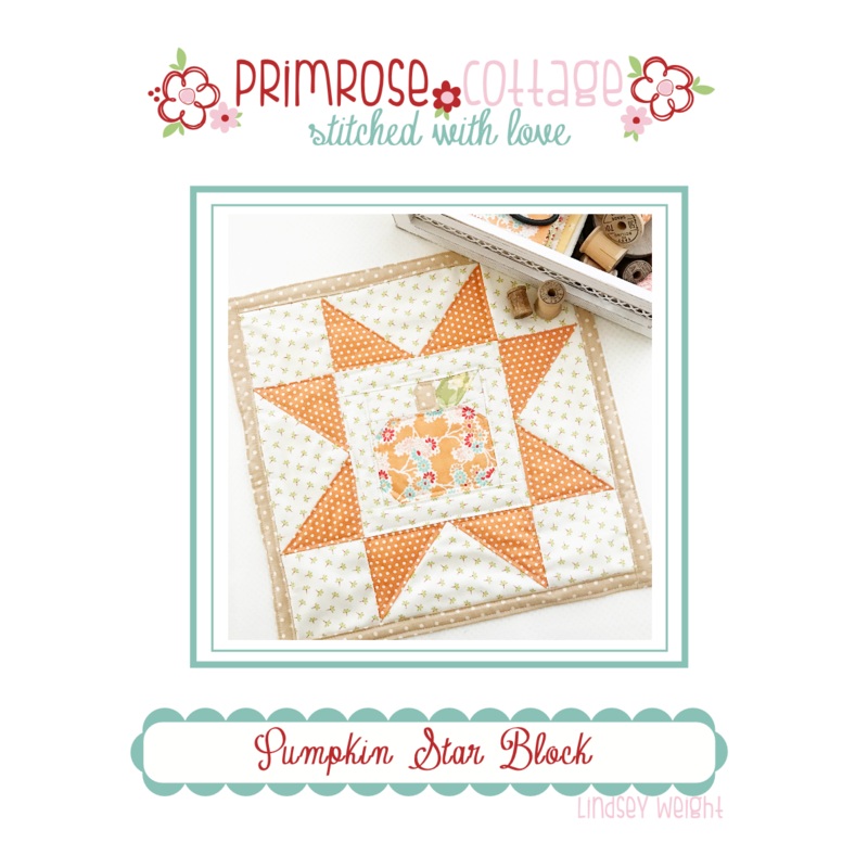 Pumpkin in a Star Block by Lindsey Weight of Primrose Cottage Quilts – Quilt PDF Pattern
