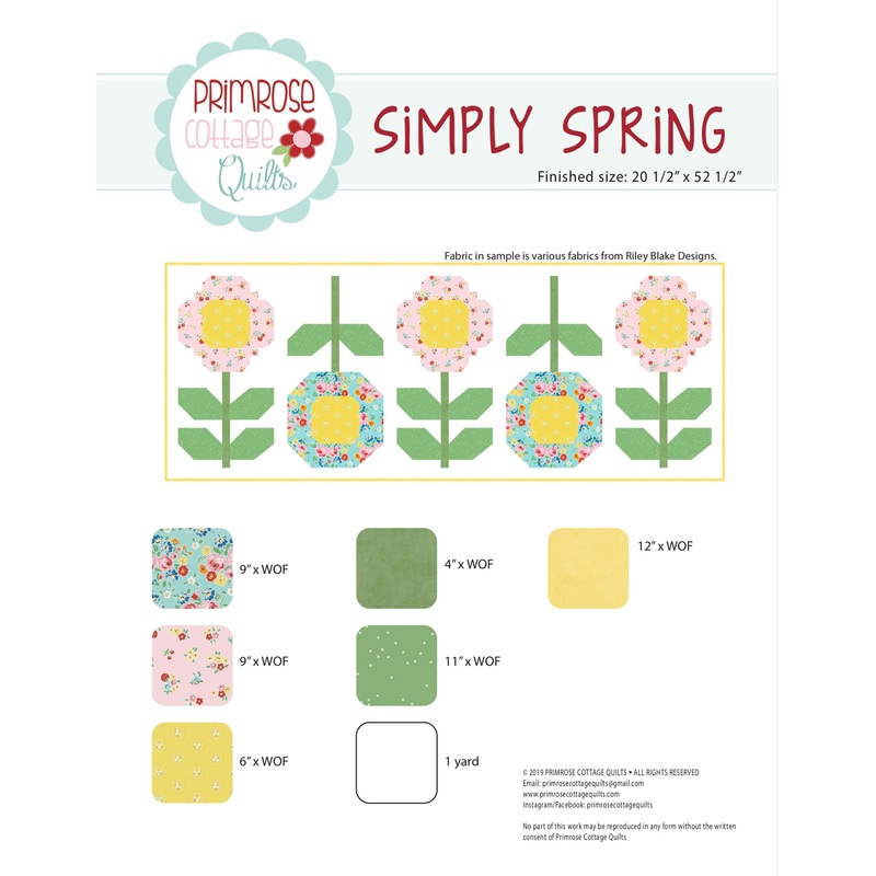 Simply Spring by Lindsey Weight of Primrose Cottage Quilts – Table Runner PDF Pattern