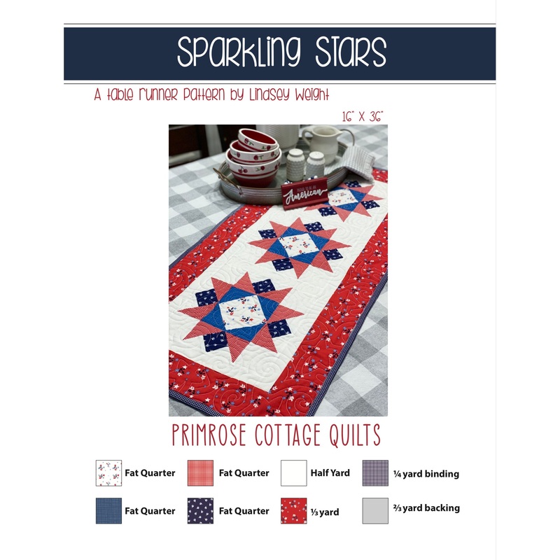 Sparkling Stars by Lindsey Weight of Primrose Cottage Quilts – Table Runner PDF Pattern