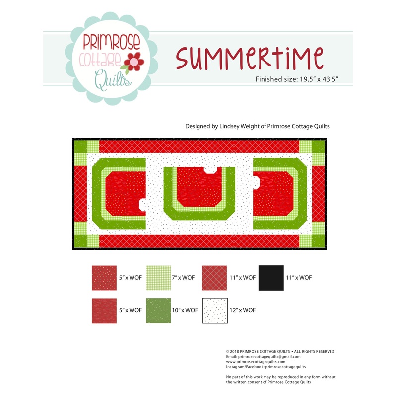 Summertime by Lindsey Weight of Primrose Cottage Quilts – Table Runner PDF Pattern
