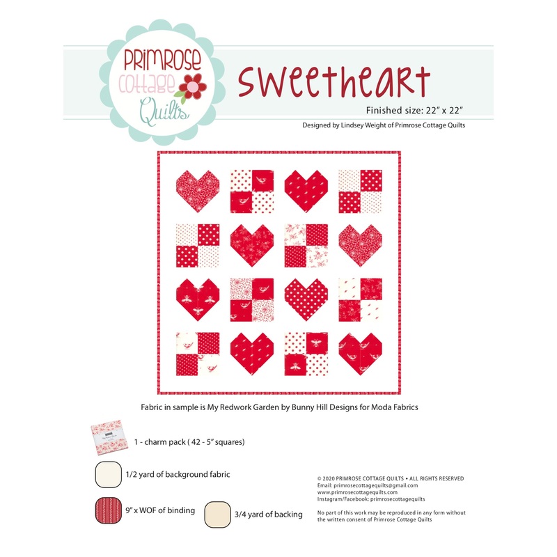Sweetheart by Lindsey Weight of Primrose Cottage Quilts – Quilt PDF Pattern