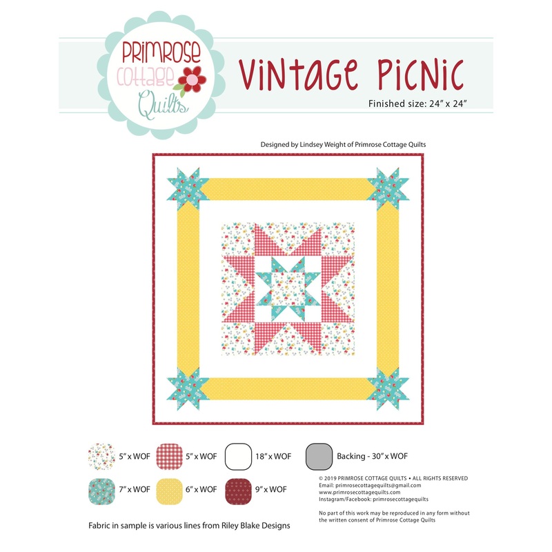 Vintage Picnic by Lindsey Weight of Primrose Cottage Quilts – Table Topper PDF Pattern
