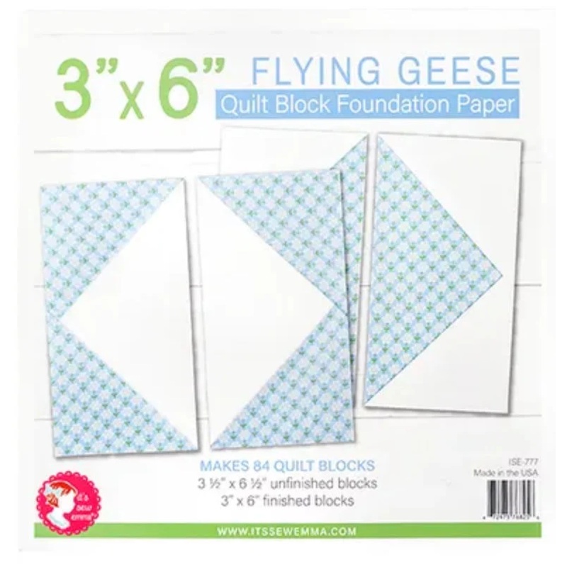 3 x 6 Flying Geese Quilt Block Foundation Paper by It’s Sew Emma ISE-777