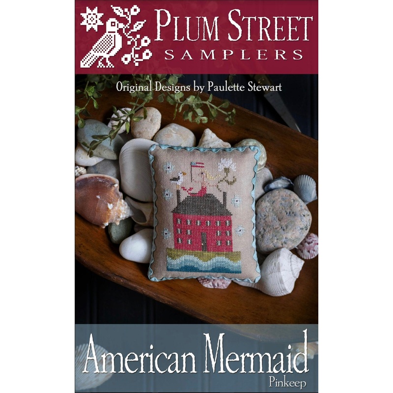 American Mermaid Pinkeep Cross Stitch by Plum Street Samplers – Paper Pattern