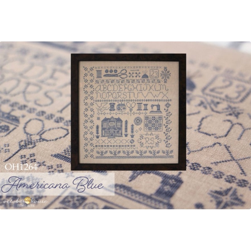 Americana Blue Cross Stitch by October House Fiber Arts – Paper Pattern