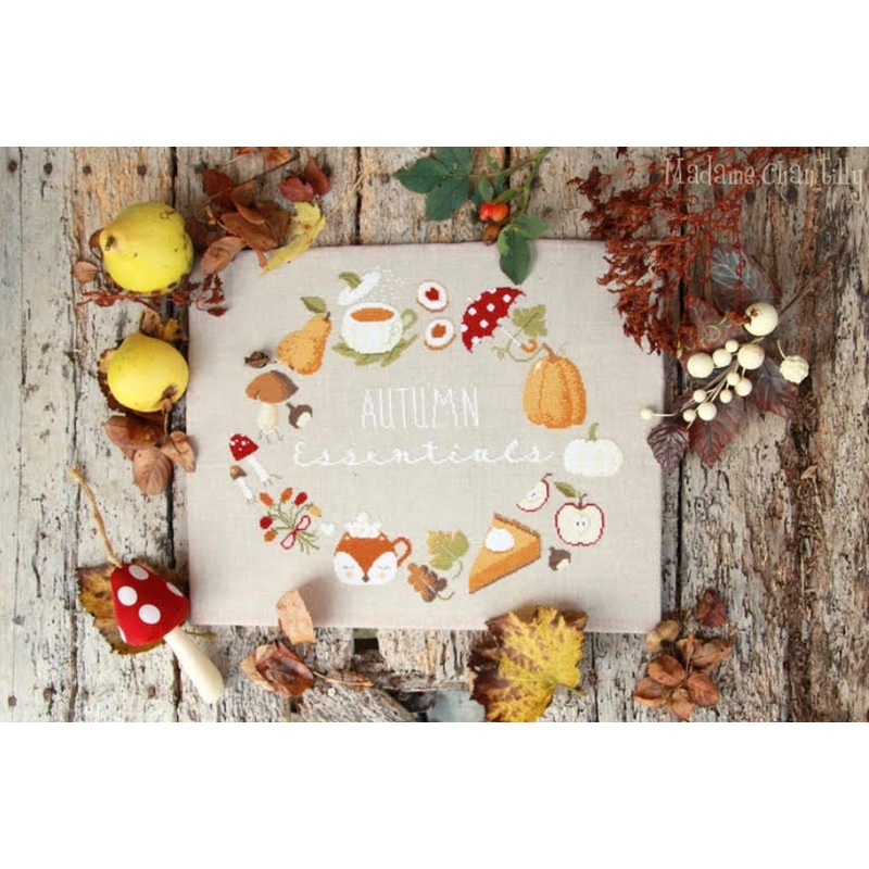 Autumn Essentials Cross Stitch by Madame Chantilly Paper Pattern