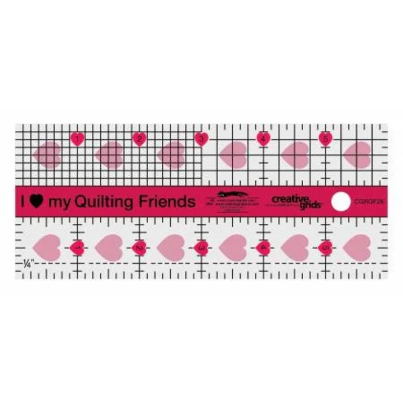 Creative Grids I Love My Quilt Friends Mini Quilt Ruler 2-1/2in x 6in