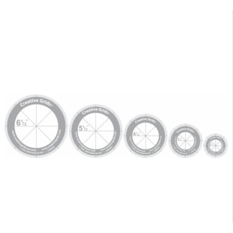 Creative Grids Quilt Ruler Circles (5 Discs with Grips) Quilt Ruler