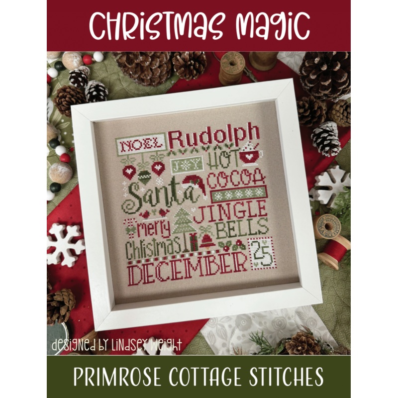 Christmas Magic Cross stitch by Lindsey Weight of Primrose Cottage – PAPER Pattern PCS-153