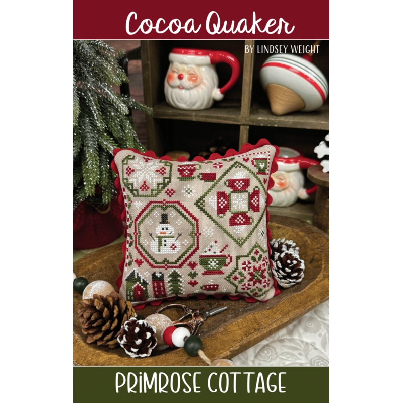 Cocoa Quaker Cross Stitch by Lindsey Weight of Primrose Cottage – PAPER Pattern PCS-151