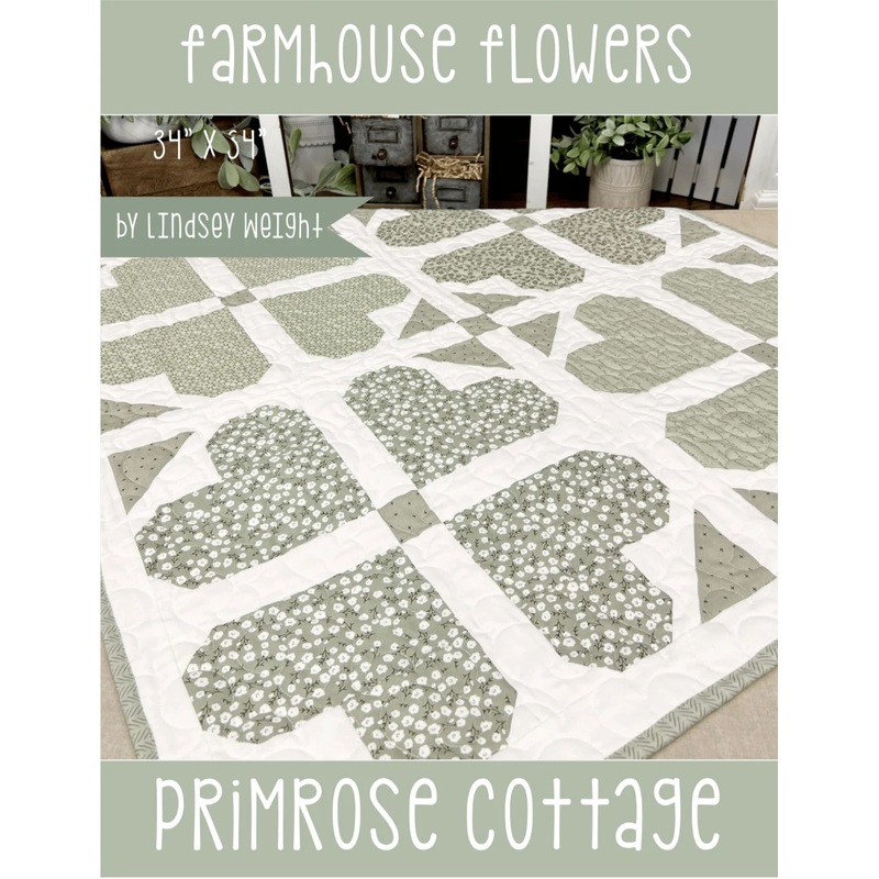Farmhouse Flowers Table Topper Quilt Pattern – by Lindsey Weight of Primrose Cottage Quilts – Quilt PDF Pattern