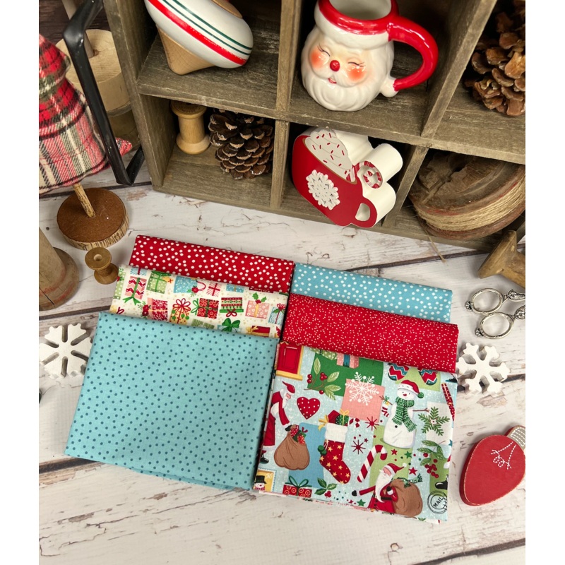 Christmas Wishes Fat Quarter Bundle Curated by Primrose Cottage – 6 Fat Quarters FQB-199