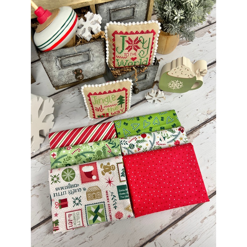 Quilty Little Christmas Curated by Primrose Cottage – 6 Piece Fat Quarter Bundle FQB-216